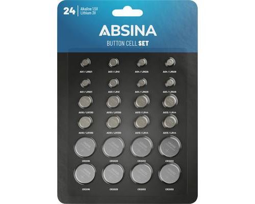 Absina Jeu de piles bouton
