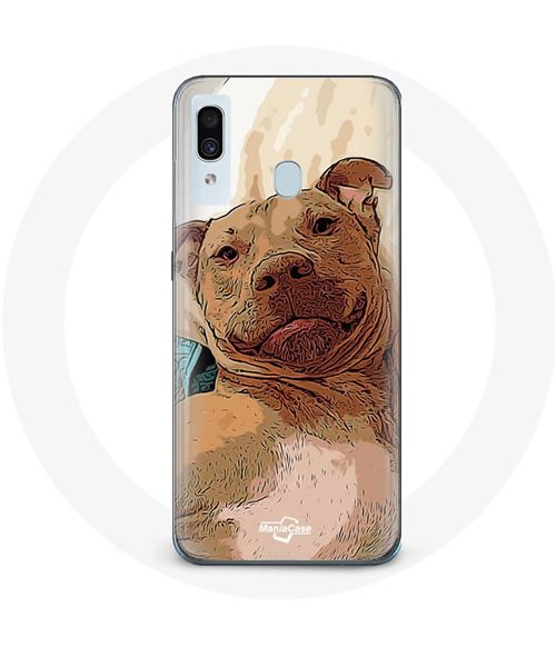 Coque pour Samsung Galaxy A20 American Pit Bull Terrier Marron Maniacase