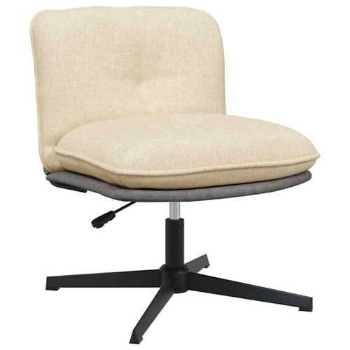 vidaXL Bürostuhl Drehbar Creme Stoff