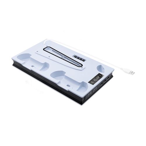 Support de refroidissement multifonctionnel Mcbazel avec double contrôleur de charge pour PS5/PS5 Slim UHD/édition numérique-blanc