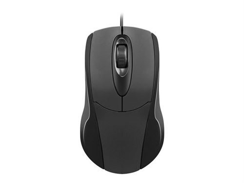 Natec Ruff - Souris - droitiers et gauchers - optique - 3 boutons - filaire - USB 2.0 - noir