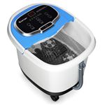 bain de pied giantex 15L avec ecran LED, 6 rouleau de massage,C chaleur automatique 35℃-48℃ fonction de douche, bleu