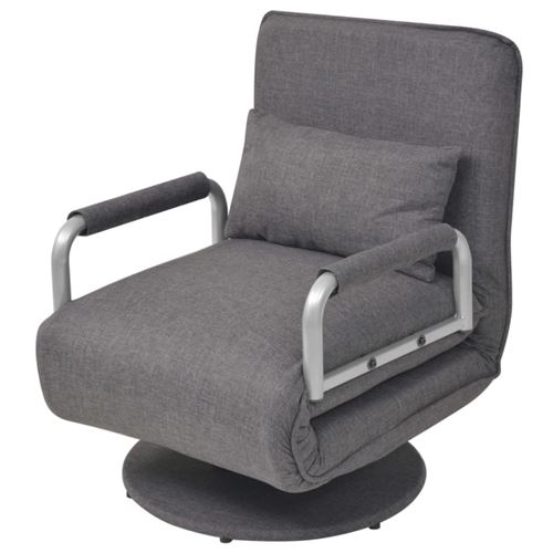 Non Communiqué Gris Fauteuil Pivotant Et Canapé Lit Foncé Tissu