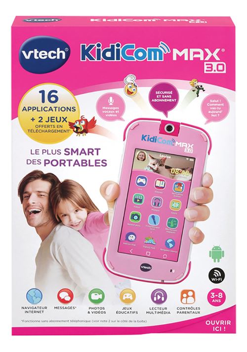 Téléphone KidiCom Advance blanc et rose VTech : King Jouet, Tablettes et  téléphones VTech - Jeux électroniques