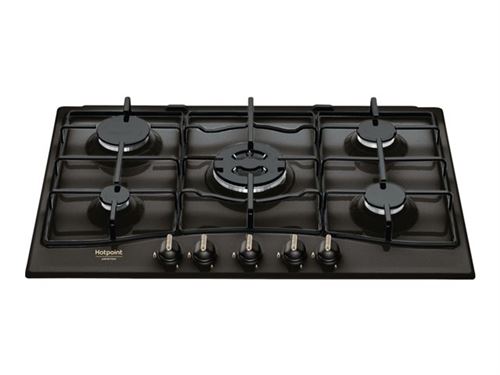 Hotpoint Ariston PCN 750 T (AN) R /HA - Table de cuisson au gaz - 5 plaques de cuisson - largeur : 75 cm - profondeur : 51 cm - noir - anthracite