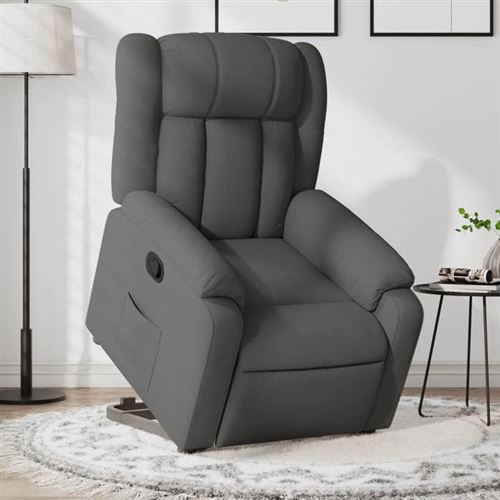 vidaXL Fauteuil de relaxation inclinable tissu gris foncé