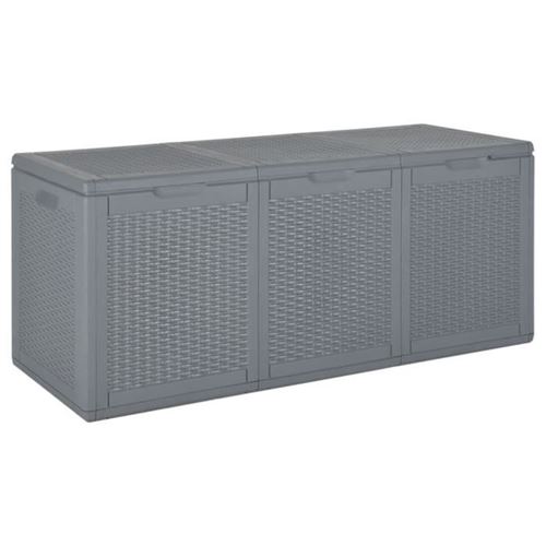 Boîte de rangement de jardin gris pp rotin 270 l - Vidaxl