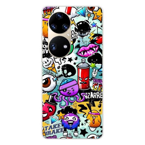 Coque en silicone imprimée compatible Huawei P50 Pro Graffiti 2