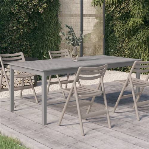 Non Communiqué Gris Table De Jardin 200X100x75 Cm Bois D Acacia Solide