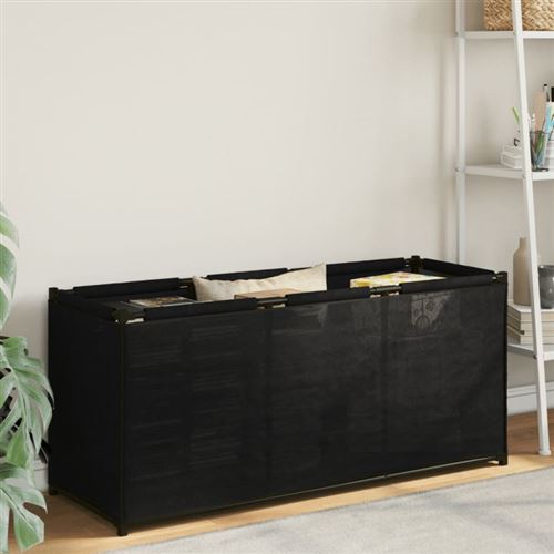vidaXL Boîte de rangement noir 105x34,5x45 cm tissu