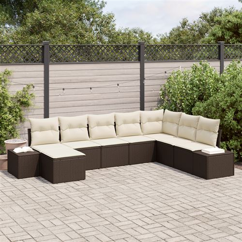 vidaXL Ensemble de canapé de jardin 8 pc polyrotin
