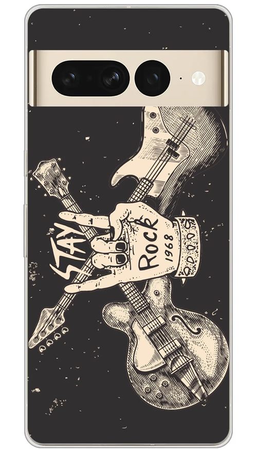 Coque en silicone imprimée compatible Google Pixel 7 Pro Stay rock