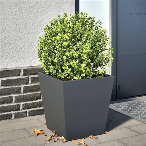 Vidaxl Gris Jardinière Anthracite 40X40x40 Cm Acier, Jardinière D'extérieur, Boîte À Fleurs, Boîte De Jardin, Jardinière De 851056 - Image 2