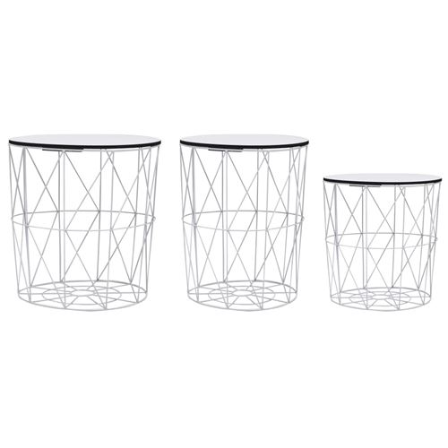 vidaXL Table basse 3 pcs Blanc