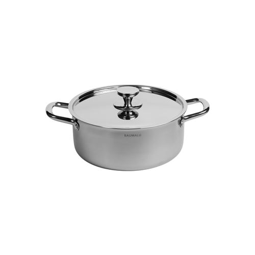 Non Communiqué Argent Faitout Avec Couvercle Tripli Pro 26 Cm - Baumalu - Acier