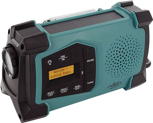 Infactory : Radio de poche solaire DAB+ / FM SOL-1545 avec dynamo et lampe LED