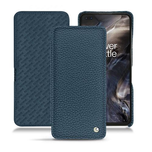 Housse cuir pour OnePlus Nord - Rabat horizontal - Cuir Ambition - Bleu - NOREVE