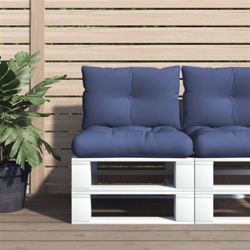 Vidaxl Bleu Ensemble De Coussins En Palette Marine 60X38x13 Cm Tissu - Image 2