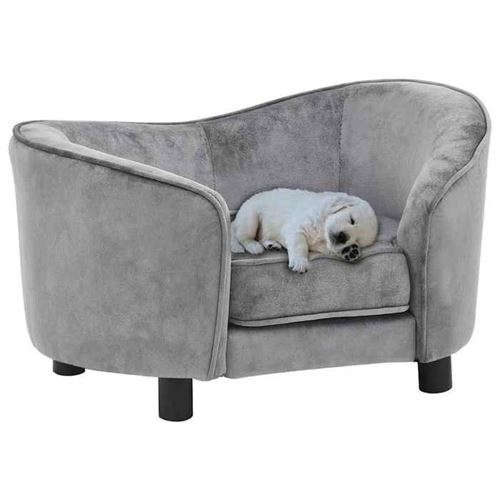 Meilleurs prix pour vidaXL Canapé pour chien Gris 69x49x40 cm Peluche