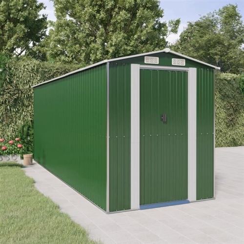 Vidaxl - Abri de jardin Vert 192x523x223 cm Acier galvanis&eacute;