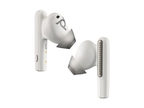 POLY Écouteurs sable blanc Voyager Free 60 UC M + adaptateur USB-C BT700 + étui de charge de base - Neuf