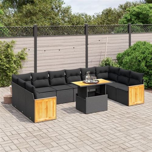 Non Communiqué Noir Vidaxl Salon De Jardin Avec Coussins 5 Pcs, Canapés De Terrasse, Ensemble De Meubles De Patio, Mobilier D'extérieur, 3257212