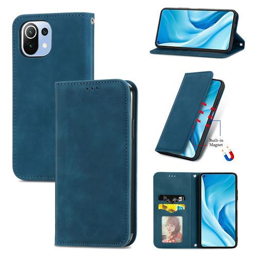 MPFRANCE Housse pour Xiaomi Mi 11 Lite 4G/5G Bleu [Velours]