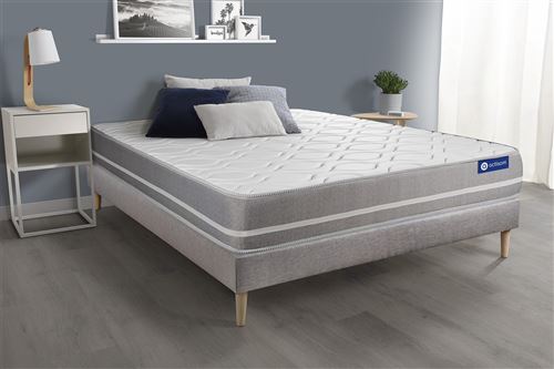 Matelas + sommier 200x200 ressorts ensach&eacute;s ACTISOM - Actiflex touch