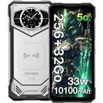 DOOGEE S200 5G Telephone Portable 32GB+256GB/TF 2TB 10100 mAh Écran arrière de 1,32Dimensity 7050 Caméra 100 MP 6.72 FHD Android 14 Smartphone NFC/WiFi6/GPS-Argent