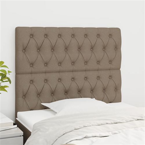 vidaXL Têtes de lit 2 pcs Taupe 100x7x78/88 cm Tissu