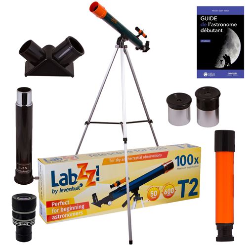 pack t&eacute;lescope levenhuk labzz t2 avec zoom, oculaires et accessoires 
