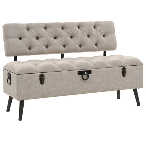 vidaXL Banc de rangement avec dossier Tissu 121 x 53 x 78 cm