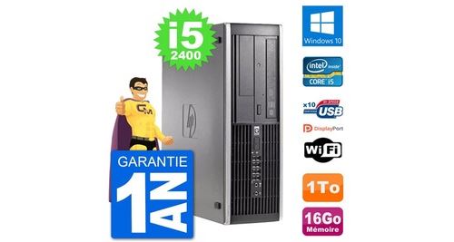 Pc hp compaq 6200 pro sff intel i5-2400 ram 16go disque dur 1to windows 10 wifi