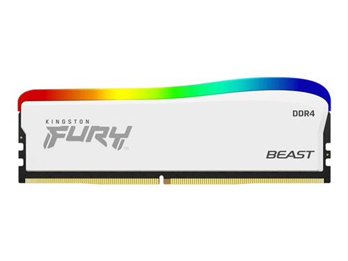 Kingston FURY Beast - Édition spéciale RVB - DDR4 - module - 8 Go - DIMM 288 broches - 3200 MHz / PC4-25600 - CL16 - 1.35 V - mémoire sans tampon - non ECC - blanc