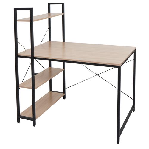 Mendler Bureau Avec Étagère - Naturel - Image 3