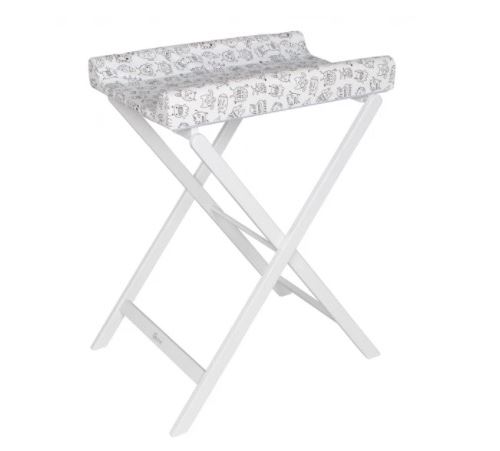 Geuther Table a langer pliante TRIXI Matelas Inclus Cadre Blanc Motifs Monstres