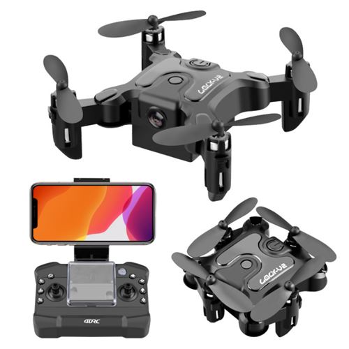 Drone SZSMART V2 Noir avec caméra 4K HD 2 Batteries Autonomie 12 min