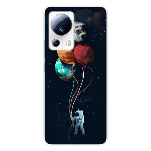 Coque en silicone imprimée compatible Xiaomi 13 Lite Cosmonaute aux Ballons