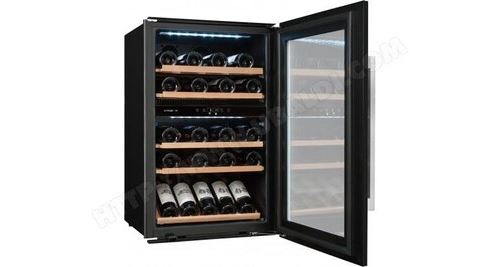 Climadiff Avintage AVI48CDZA - Cave à vin - encastrable - niche - largeur : 56 cm - profondeur : 55 cm - hauteur : 87.8 cm - 132 litres - classe G - verre noir