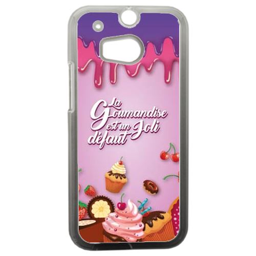 Coque La Gourmandise Est Un Joli Defaut Fond Rose 01 Compatible Htc One 2 M8 Transparent