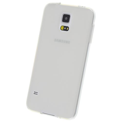 doupi PerfectFit Coque pour Samsung Galaxy S5, avec intégrés dans les bouchons de poussière housse de protection mat transparent, blanc