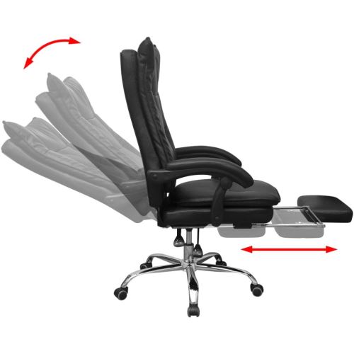 Chaise De Bureau Inclinable Avec Repose Pieds Noir Achat Prix Fnac