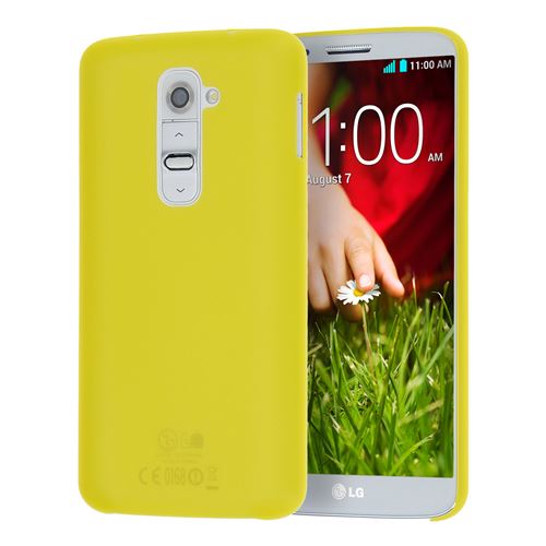 doupi UltraSlim Coque pour LG G2 fin mat ultra mince et ultra léger Bumper Cover Housse de Protection Shell Coque, Jaune
