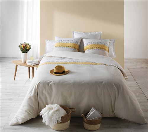 Parure housse de couette sofia 100% coton 57fils/cm²