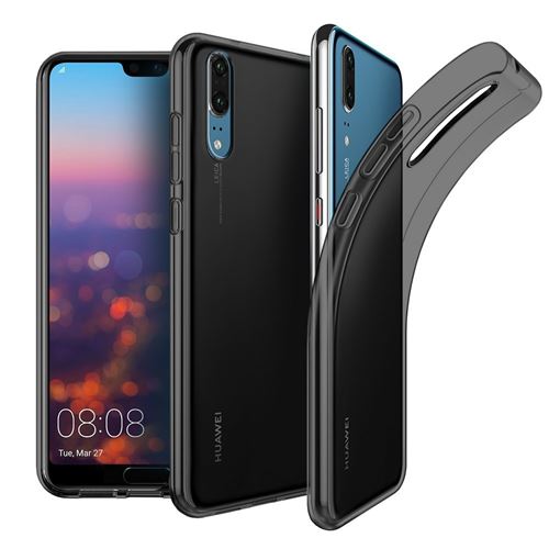 Housse Huawei P20 Etui Housse Coque de protection Ultra Fine Silicone TPU Gel [Jelly - Noir] - ADVANSIA
