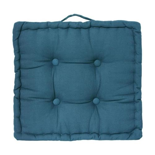 Coussin de Sol Dorian 40x40cm Bleu Canard