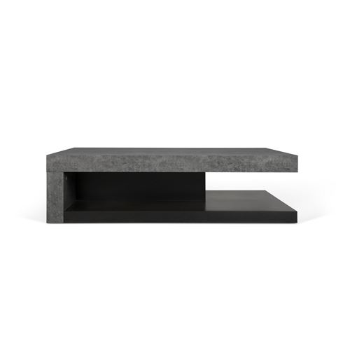 Table basse DETROIT - béton et noir TEMAHOME