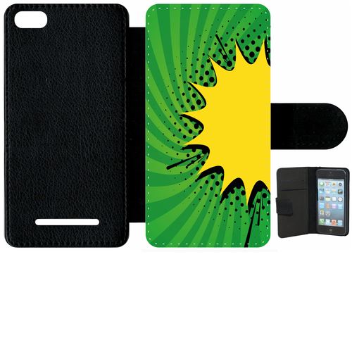 Étui Porte Feuille Xiaomi Mi 4c Fond Comics Vert