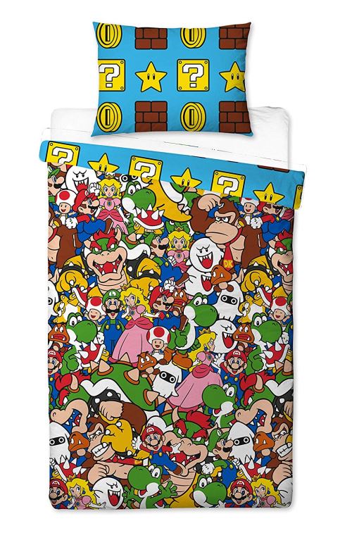 Super Mario Housse de Couette, Multicolore, 200 x 130 cm