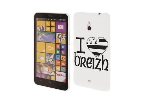 Coque blanche motif drapeau breton I Love Breizh Nokia Lumia 1320